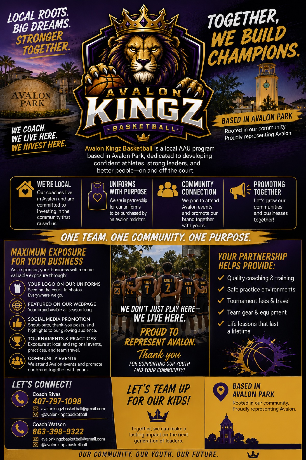 Avalon Kingz Basketball sponsorship — local roots, big dreams, stronger together